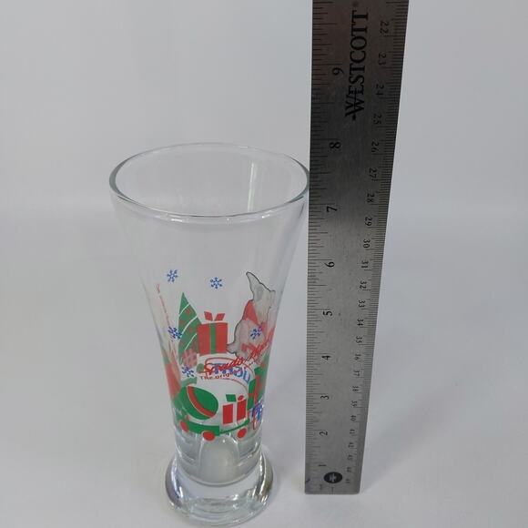 Vintage 1987 Bud Light Spuds MacKenzie CHRISTMAS UGLY SWEATER Pilsner Beer Glass - Picture 4 of 4